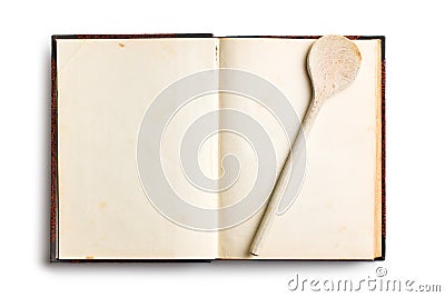 Old blank recipe book Stock Photo