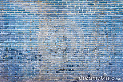 Old blue brick wall background texture Stock Photo