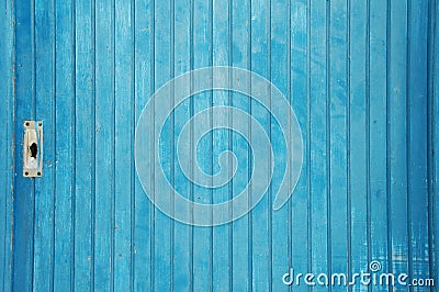 Old blue door closeup Stock Photo