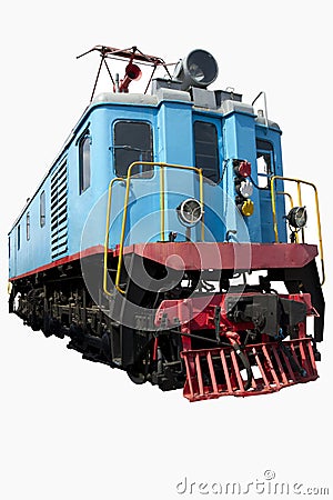 Old blue locomotive Stock Photo