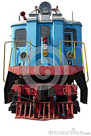 Old blue locomotive Stock Photo