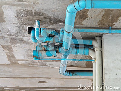 Old blue pipe Stock Photo
