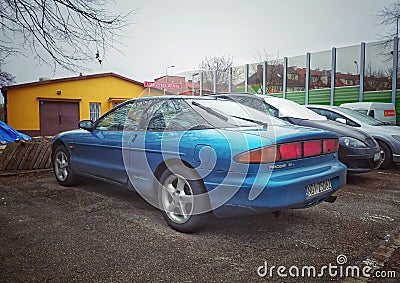 Old blue Ford Probe coupe car parked Editorial Stock Photo