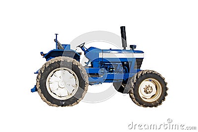 Old blue tractor Stock Photo