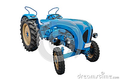 Old blue tractor Stock Photo