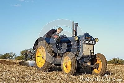 Old blue vintage fordson tractor Editorial Stock Photo