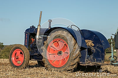 Old blue vintage fordson tractor Editorial Stock Photo