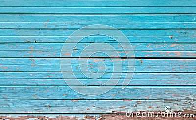Old Blue wood planks texture wall for design gorizontal orient Stock Photo