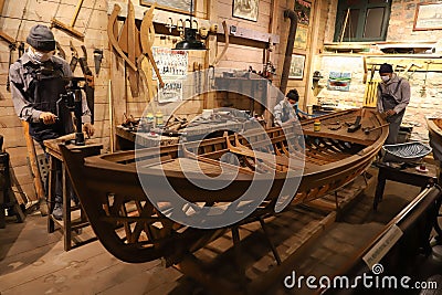 Old boat builder recreation Editorial Stock Photo