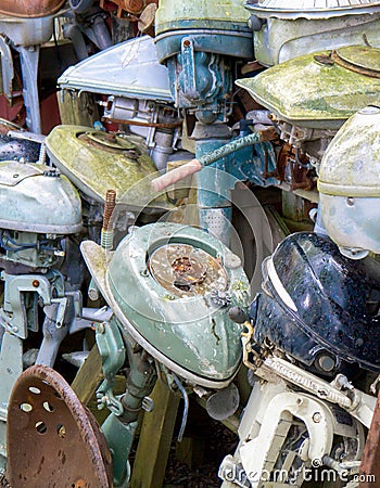 Old Boat motors Stock Photo