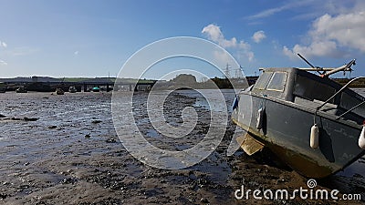 Saltmarsh boat on the river plym. Plymouth Devon Stock Photo