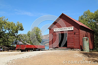 Old Antique boat shed at Glenorchy, south island, New Zealand Stock Photo