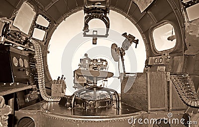 Old bomber cockpit Stock Photo
