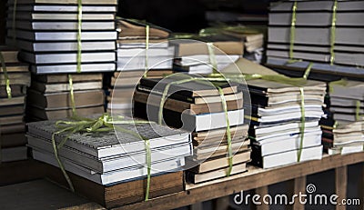 Old book in stock in old knowladge and retro Stock Photo