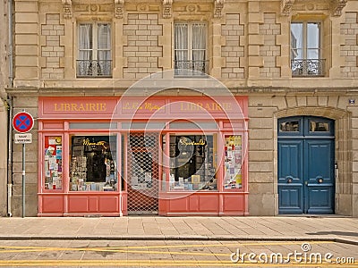 Old book store in Rennes, France Editorial Stock Photo