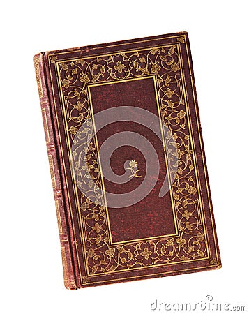 Old book vintage book cover isolated on white background Stock Photo