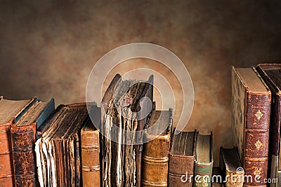 Old books with copy space Stock Photo