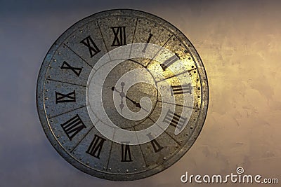 Old brass clock and time Stock Photo