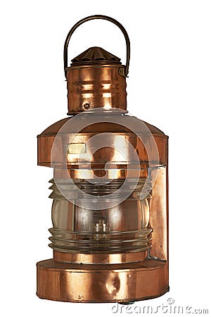 Old brassy lantern Stock Photo