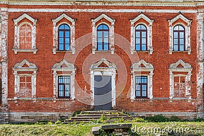 Old brick building facade in Staraya Ladoga Stock Photo