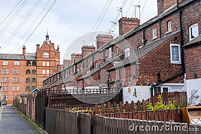 old brick built terraced house in the north of England UK Editorial Stock Photo
