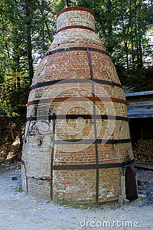 Old brick firing kiln, potter's building,Old Sturbridge Village,September,2014 Editorial Stock Photo