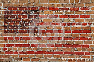 Old brick wall american flag painted overlay stars and stripes 2020 usa american election graphic Cartoon Illustration