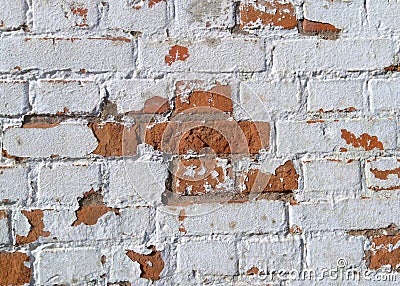 The old brick wall is made of red bricks Stock Photo