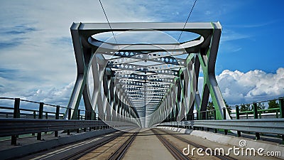 Old bridge Iron bridge in Bratislava Stock Photo