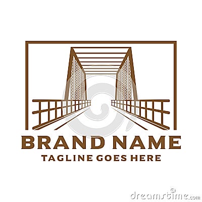 Old bridge logo Vector Illustration