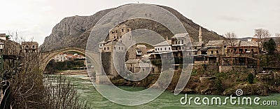 The Old Bridge `Stari Most` in Bosnia and Herzegovina. Stock Photo