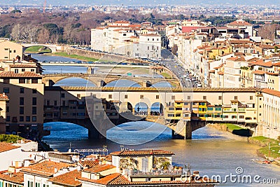 Old Bridge view, Florence, Italy Editorial Stock Photo