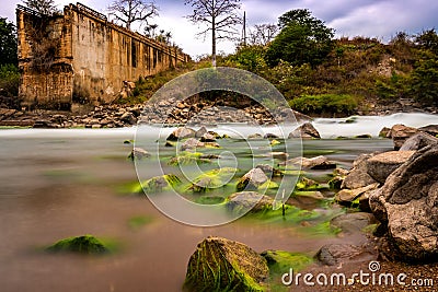 Old bridge Zaire - Angola Stock Photo