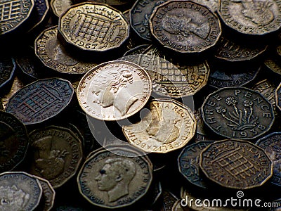 Old British Coins Stock Photo