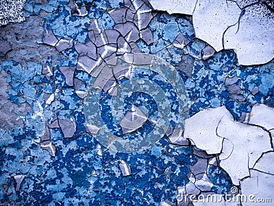 Old broke blue wall. Texture background Stock Photo