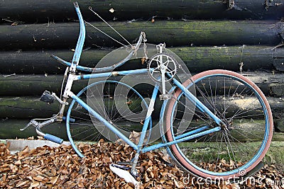 Old and broken bicycle Stock Photo