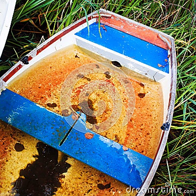 Old broken boat Stock Photo