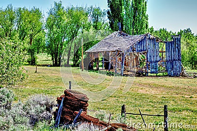 Old Broken Down Wooden Building Stock Photo