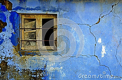 Abandoned broken wall Stock Photo