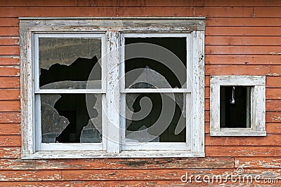 Old broken window Stock Photo