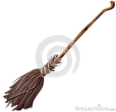 Old broomstick Vector Illustration