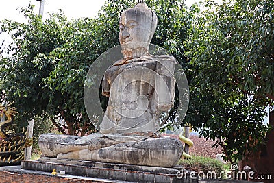 Old Buddha statue Is respected in Buddhism Editorial Stock Photo