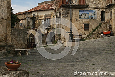 Old building in an alley in the old town of agricola, cilento national park, salerno province, campania, italy Editorial Stock Photo