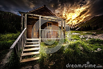 Old building Animas Forks Stock Photo