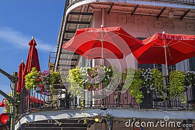 Old Building Balconies French Quarter Dumaine Street New Orleans Louisiana Stock Photo