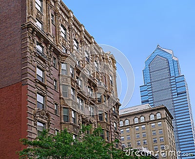 Old building on Chestnut Street in downtown Philadelphia Stock Photo