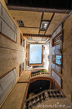 Old building courtyard in Montauban, France Stock Photo