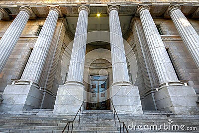 Old building facade of Montreal Stock Photo