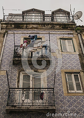 And old building, Lisbon, Portugal. Stock Photo