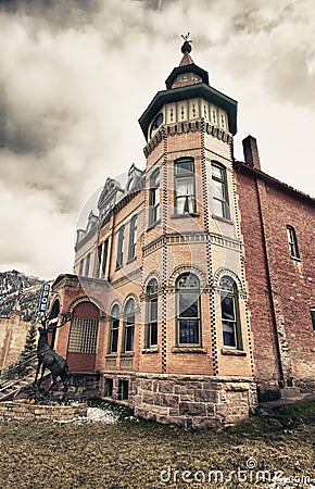 Old building in Ouray city, Colorado Stock Photo